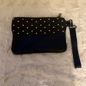 Stylish Black and White Polka Dot Clutch